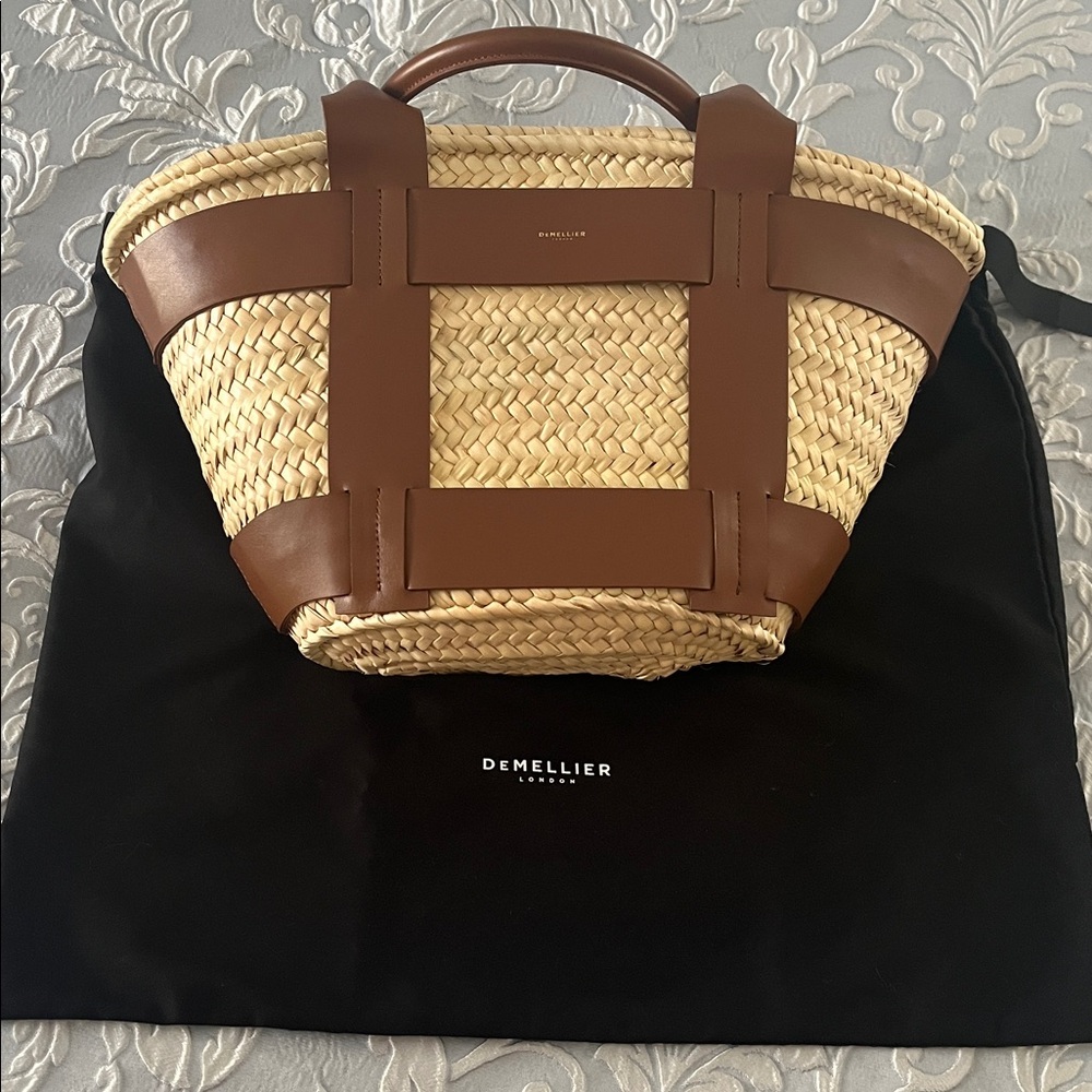 DeMellier Tan/ Brown Large Woven Tote ~ NEW